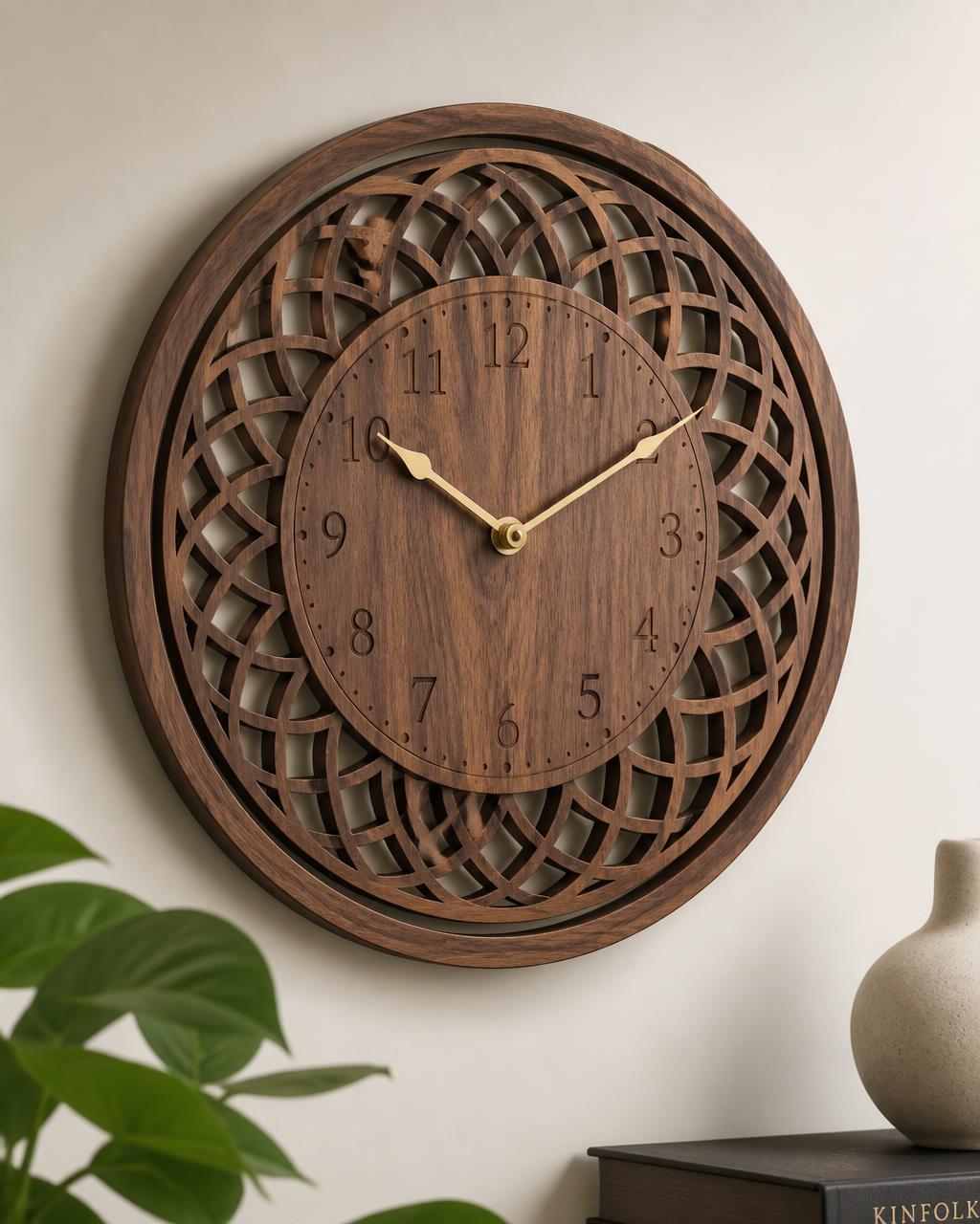 Walnut wall clock